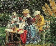 Laurits Tuxen solskin i haven oil painting artist